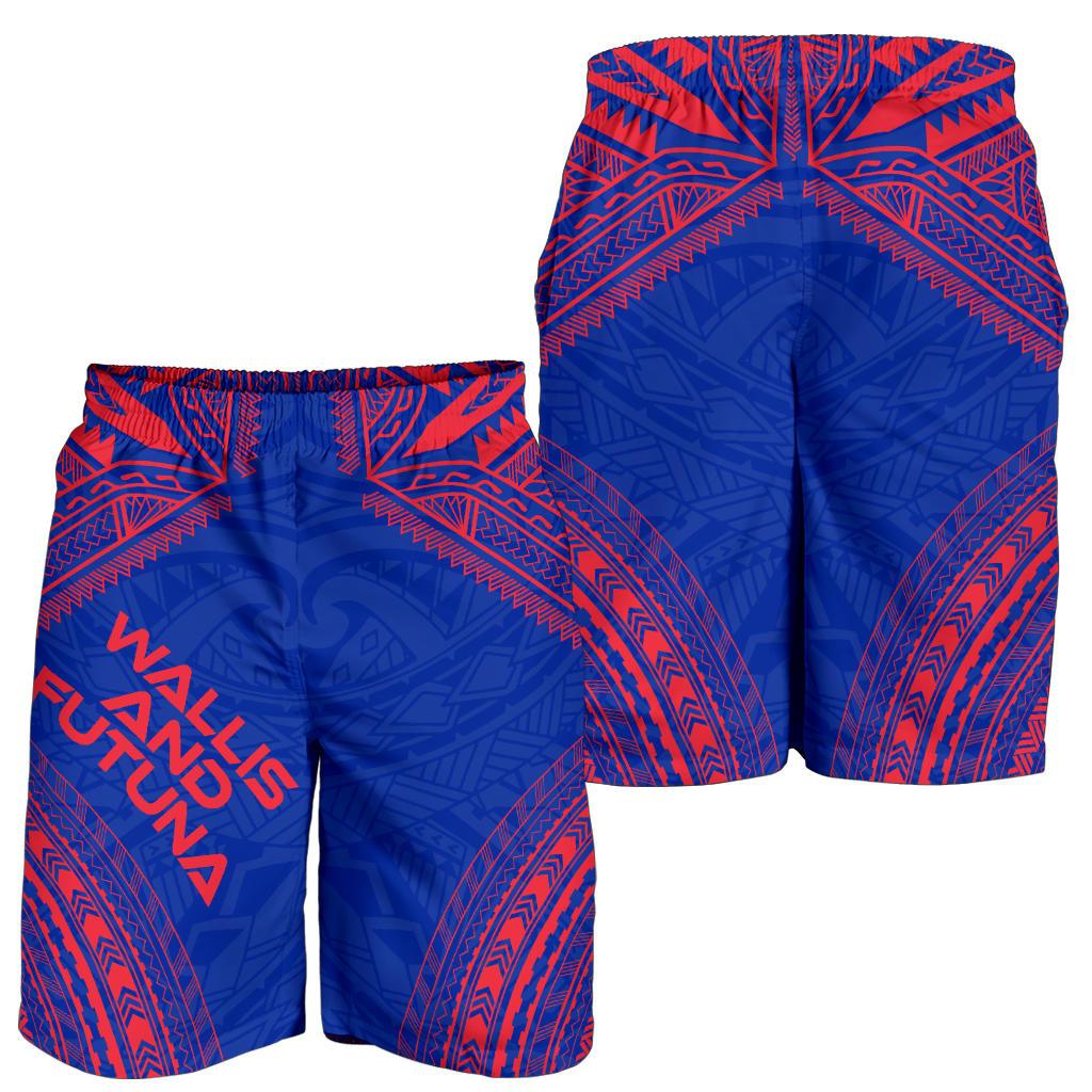 Wallis And Futuna Men's Shorts - Polynesian Chief Flag Version - Polynesian Pride