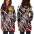 Papua New Guinea Women's Hoodie Dress - Tribal Flower Special Pattern Red Color Red - Polynesian Pride