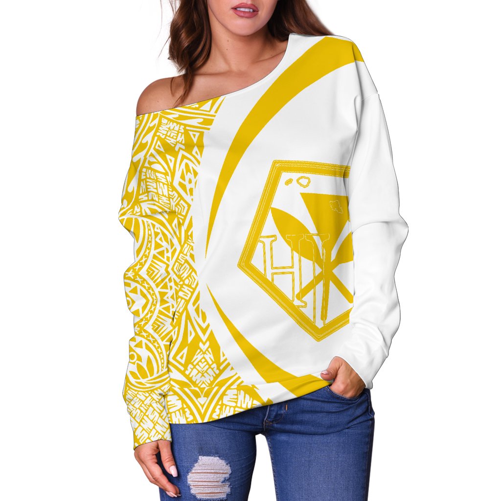 Kanaka Polynesian Women's Off Shoulder Sweater 03 - Polynesian Pride
