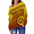 (Custom Personalised)Tonga High School Women's Off Shoulder Sweater Simple Style Yellow - Polynesian Pride