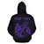 Polynesian Kakau Anchor Hibiscus Hawaii Custom Zip Hoodie Purple - Polynesian Pride