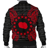 Cook Islands Polynesian Men's Bomber Jacket Map Red - Polynesian Pride