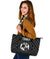 Tonga Leather Tote Bag - Tonga Seal With Polynesian Tattoo Style (Black) - Polynesian Pride