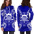 Tuvalu Polynesian Hoodie Dress Map Blue - Polynesian Pride