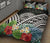 American Samoa Quilt Bed Set - American Samoa Coat of Arms & Polynesian Tropical Flowers White - Polynesian Pride