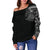 Polynesian Chest Tattoo Off Shoulder Sweater Gray A7 - Polynesian Pride