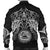 American Samoa Polynesian Bomber Jacket (Men) - White Turtle Manta Ray - Polynesian Pride