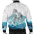 Maori Manaia The Blue Sea Men's Bomber Jacket, White - Polynesian Pride