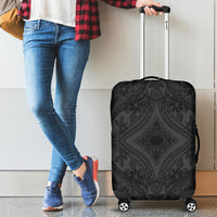 Polynesian Plumeria Mix Gray Black Luggage Covers Gray - Polynesian Pride