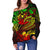 Vanuatu Polynesian Women's Off Shoulder Sweater - Reggae Shark Polynesian Tattoo - Polynesian Pride