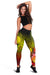 CNMI Custom Personalised Women's Leggings - Humpback Whale with Tropical Flowers (Yellow) Yellow - Polynesian Pride