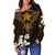 Hawaiian - Plumeria Ray Women's Off Shoulder Sweater - Rise Style - AH - Polynesian Pride