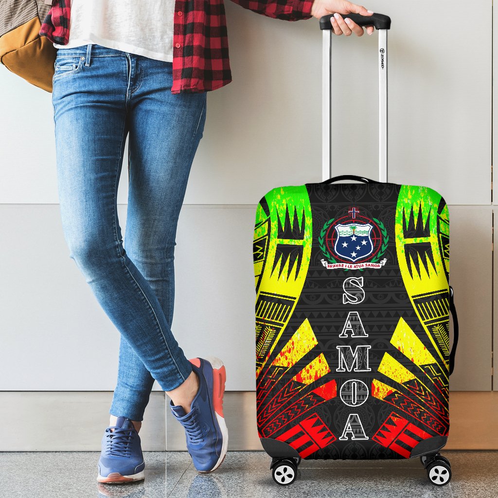 Samoa Luggage Cover - Polynesian Tattoo Reggae - Polynesian Pride