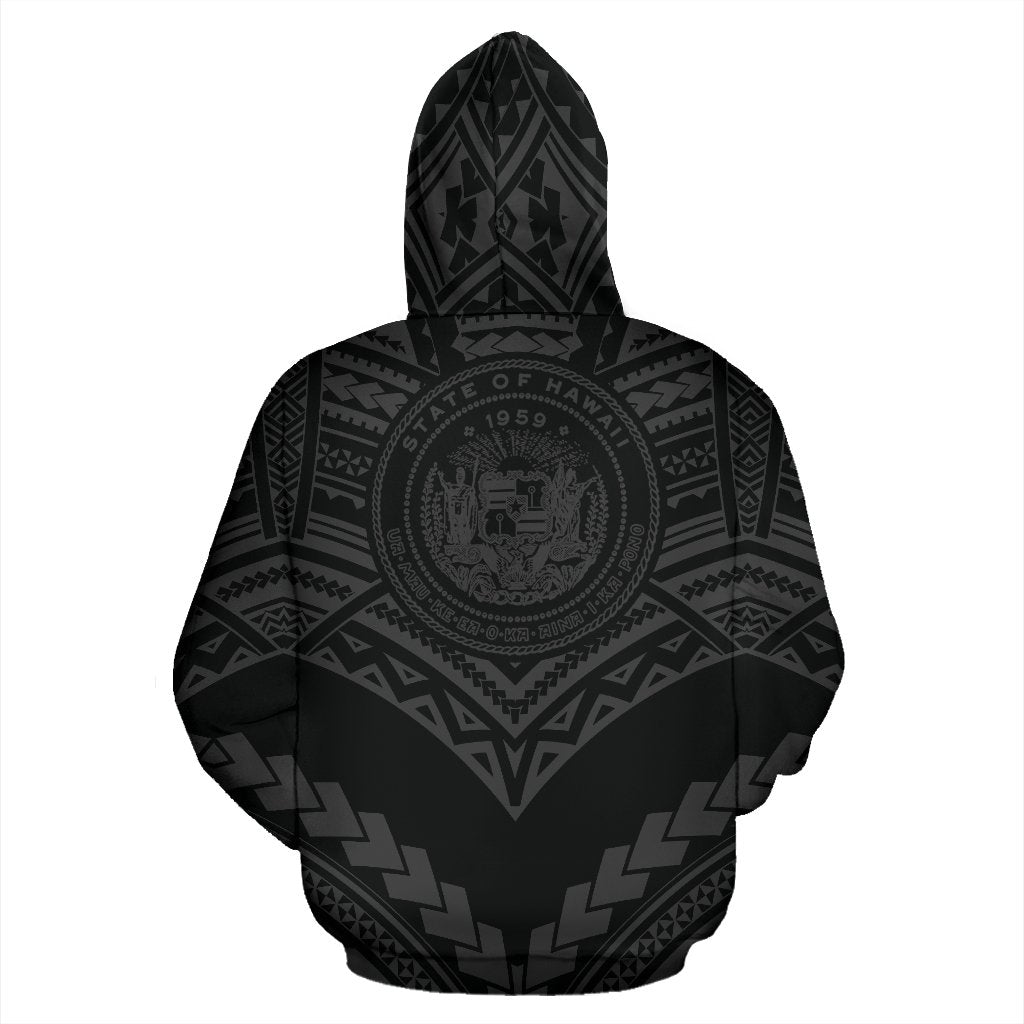 Hawaii Polynesian Tribal Hoodie New Warrior Style Gray Color - Polynesian Pride