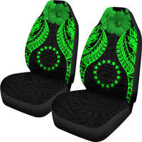 Cook islands Polynesian Car Seat Covers Pride Seal And Hibiscus Green - Polynesian Pride