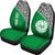 Tahiti Custom Personalised Car Seat Covers - Tahiti Flag Polynesian Green Curve - Polynesian Pride