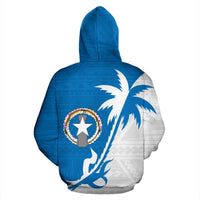 Northern Mariana Islands Zip up Hoodie Northern Mariana Islands Seal Flag Coconut Tree - Polynesian Pride