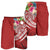 Marshall Islands Polynesian Men's Shorts - Summer Plumeria (Red) - Polynesian Pride