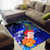 Pohnpei Area Rug - Humpback Whale with Tropical Flowers (Blue) - Polynesian Pride
