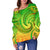 New Zealand Maori Mangopare Women Off Shoulder Sweater Polynesian - Rasta - Polynesian Pride