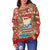 Polynesian Hawaii Ugly Christmas Women's Off Shoulder Sweater - Santa Claus - Polynesian Pride