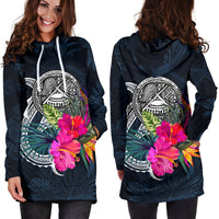 American Samoa Polynesian Women's Hoodie Dress - Tropical Flower - Polynesian Pride