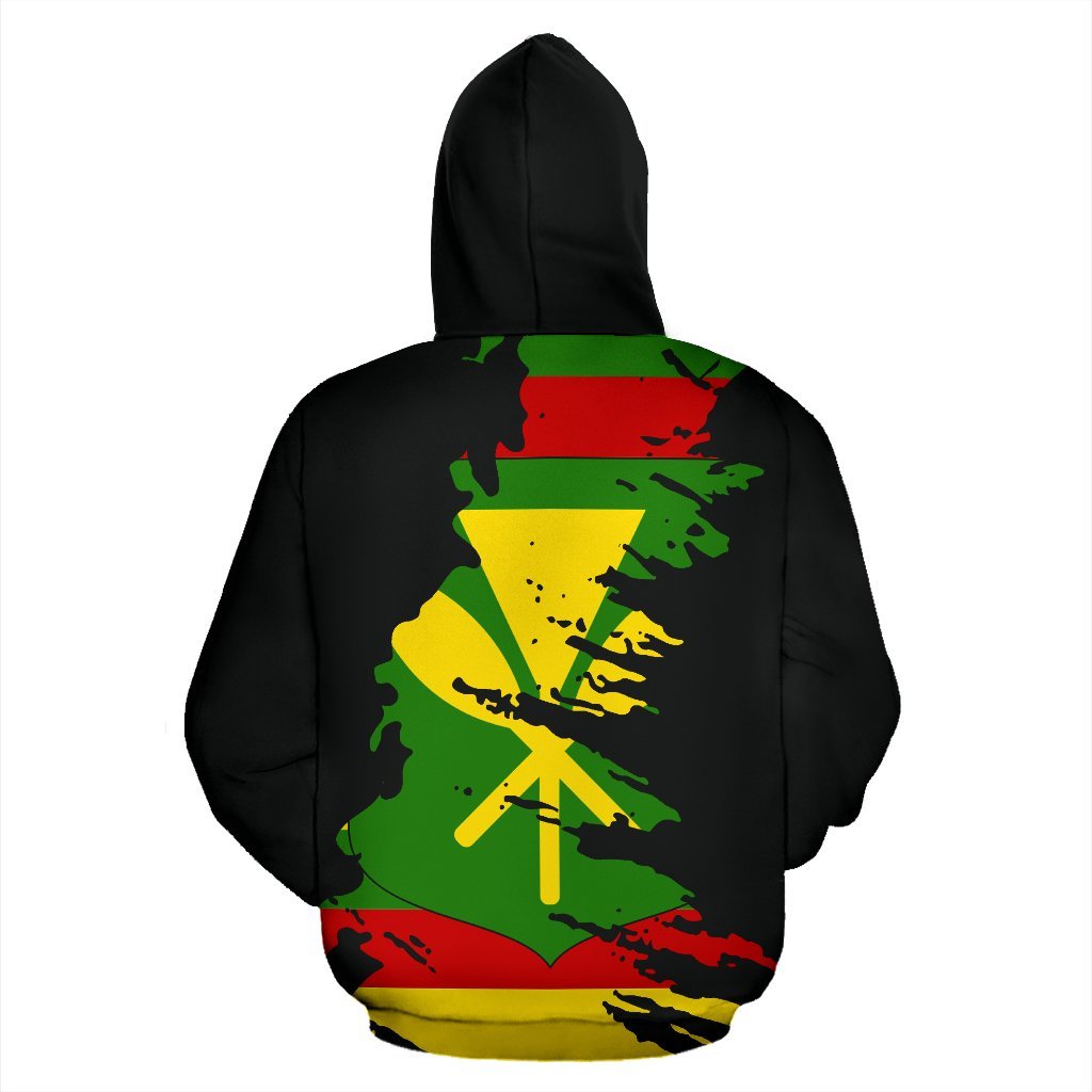 Hawaii Zip up Hoodie Hawaii Kanaka Maoli Flag Painting - Polynesian Pride