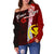 Hawaii Polynesian Custom Personalised Women's Off Shoulder Sweater - Coat Of Arm With Hibiscus - Polynesian Pride