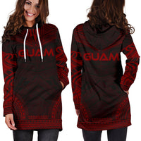 Guam Women's Hoodie Dress - Polynesian Red Chief - Polynesian Pride