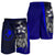 Yap Micronesian Men's Shorts Blue - Turtle With Hook - Polynesian Pride