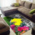 Palau Area Rug White - Turtle Plumeria Banana Leaf - Polynesian Pride