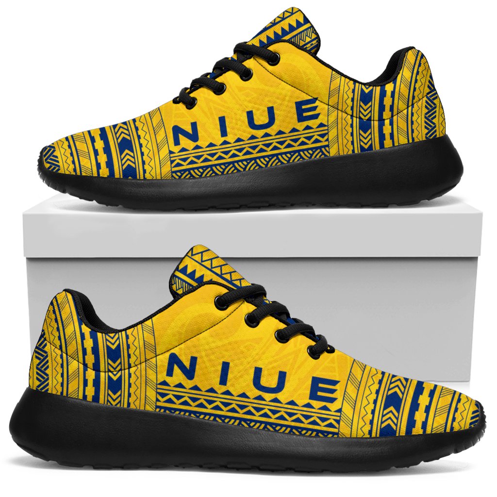 Niue Sporty Sneakers - Polynesian Chief Flag Version - Polynesian Pride