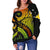 Papua New Guinea Women's Off Shoulder Sweater - PNG Bird And Polynesian Decorative Pattern - Polynesian Pride