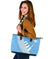 Fiji Tapa Rugby Large Leather Tote version Style You Win - Blue - Polynesian Pride