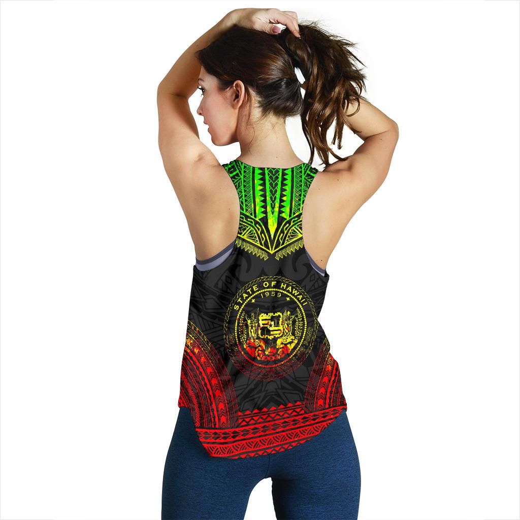 Hawaii Women's Racerback Tank - Polynesian Chief Reggae Version - Polynesian Pride