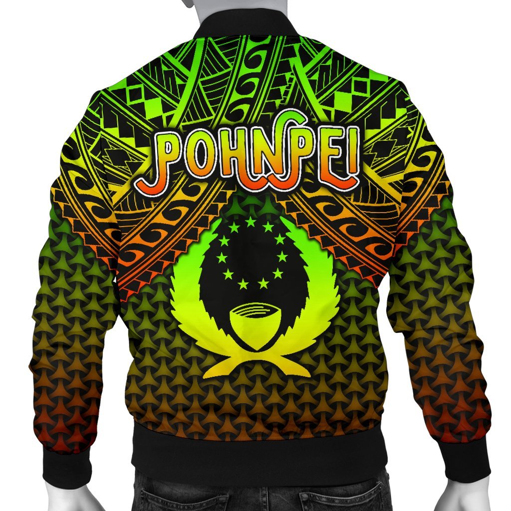 Polynesian Pohnpei Men's Bomber Jacket - Reggae Vintage Polynesian Patterns - Polynesian Pride