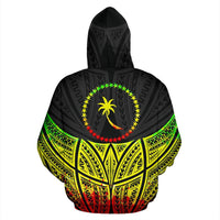Chuuk Polynesian Zip up Hoodie Reggae Pride Map and Seal - Polynesian Pride