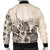 Palau Men's Bomber Jacket - The Beige Hibiscus - Polynesian Pride