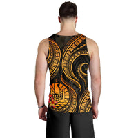 Tahiti Polynesian Men Tank Top - Gold Plumeria - Polynesian Pride