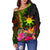 The Philippines Polynesian Women's Off Shoulder Sweater - Hibiscus and Banana Leaves - Polynesian Pride