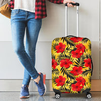 Tropical Flowers And Palm Leaves Luggage Cover - Polynesian Pride