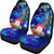 Polynesian Hawaii Custom Personalised Car Seat Covers - Kanaka Maoli Humpback Whale with Tropical Flowers (Blue) - Polynesian Pride