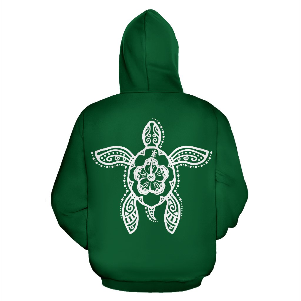 Hawaii Turtle Zip up Hoodie Warrior Style - Polynesian Pride