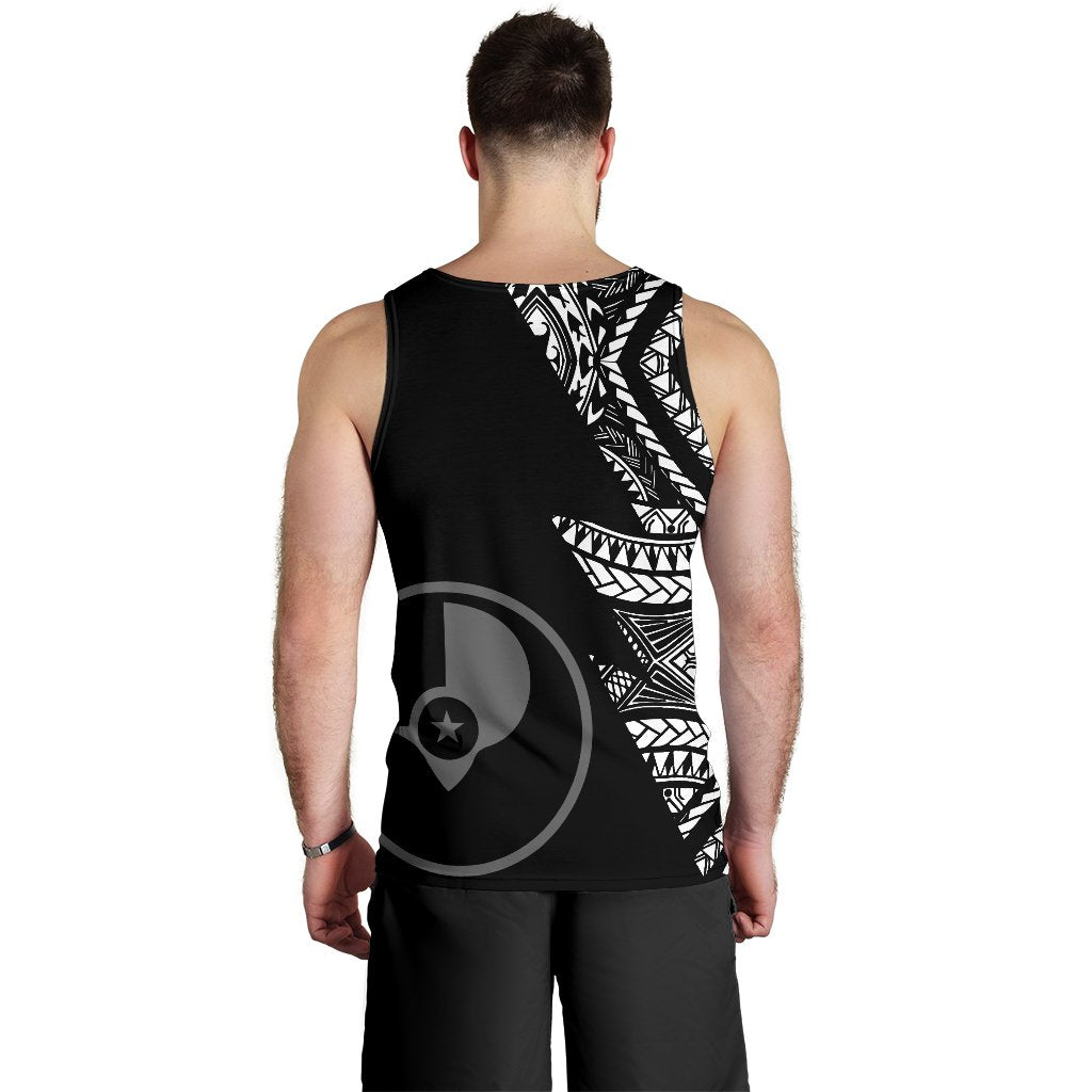 Yap Personalised Custom Men's Tank Top - Micronesian Pattern Flash Black - Polynesian Pride