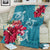 Hawaii Turtle Hibiscus Plumeria Blue Polynesian - Premium Blanket AH - Polynesian Pride