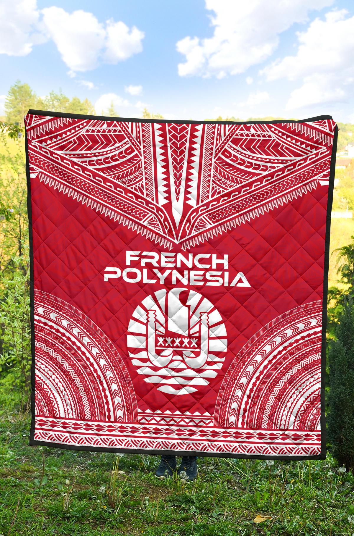 French Polynesia Premium Quilt - French Polynesia Polynesian Chief Red Version - Polynesian Pride