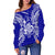 New Caledonia Polynesian Shoulder Sweater Map Blue - Polynesian Pride