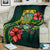 Tuvalu Polynesian Premium Blanket - Green Turtle Hibiscus - Polynesian Pride