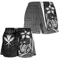 Polynesian Hawaii Women Shorts White - Turtle with Hook - Polynesian Pride