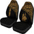 New Caledonia Custom Personalised Car Seat Covers - New Caledonia Coat Of Arms Polynesian Gold Curve - Polynesian Pride